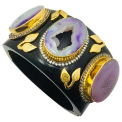 MEGHNA JEWELS Statement Resin Faux Amethyst Crater Druzy Cuff