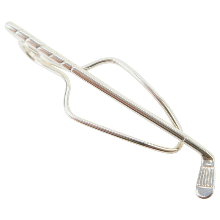 Tiffany and Co Genuine Sterling Silver Golf Club Men's Suit Tie Clip For Sale at 1stDibs golf
