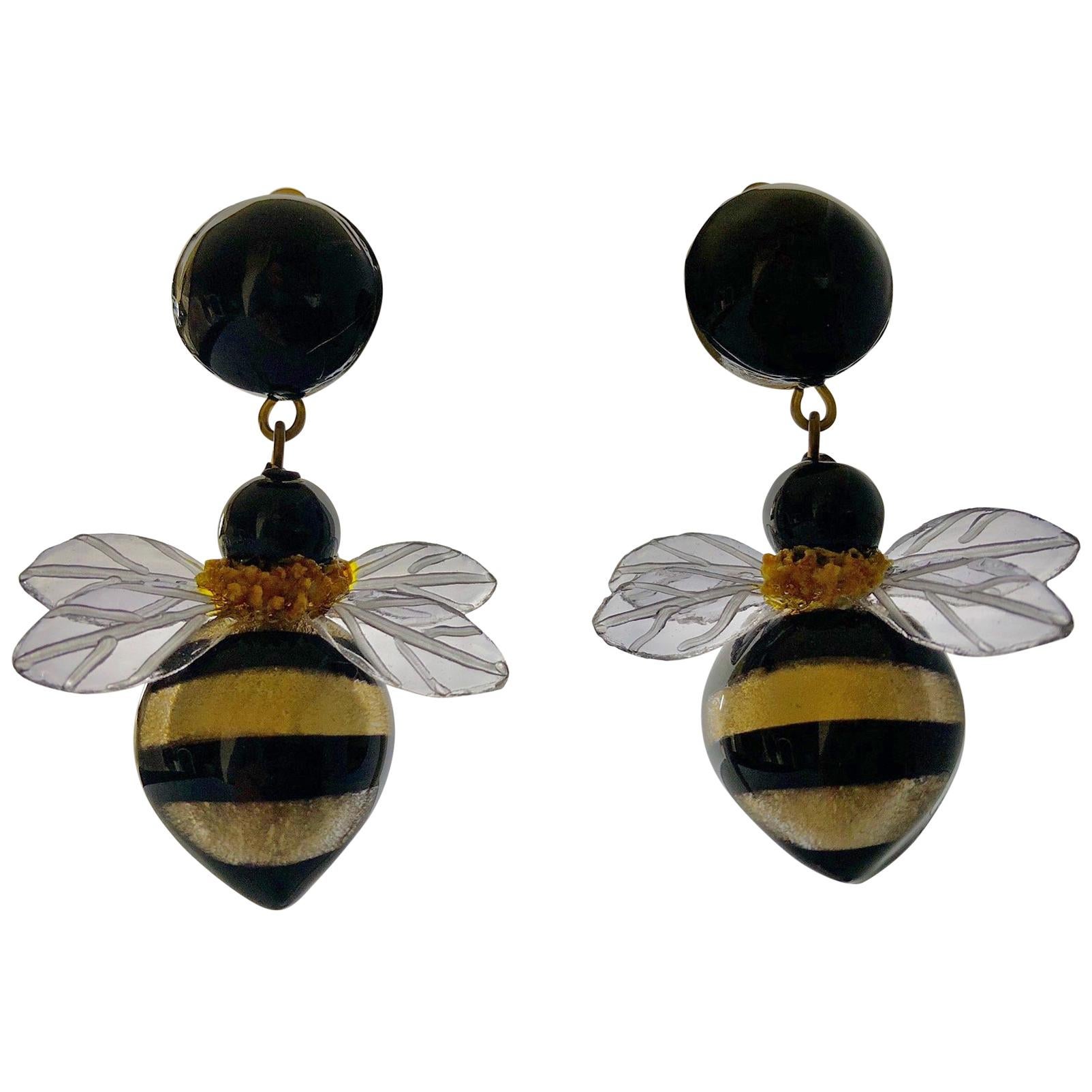 Bold Bumblebee Drop Earrings by Cilea Paris 
