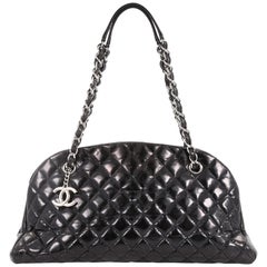 Chanel Just Mademoiselle Handbag Quilted Glazed Calfskin Medium 
