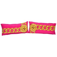 Chanel Silk Scarf 2 Pillow Set "Plumes et Grelots" iwj4593-1