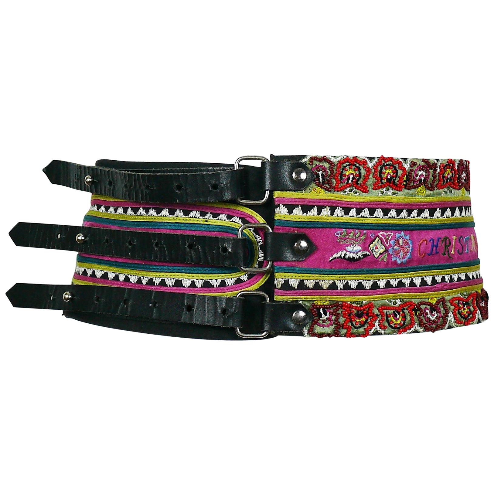 Christian Lacroix Vintage Ethnic Inspired Wide High Waist Belt