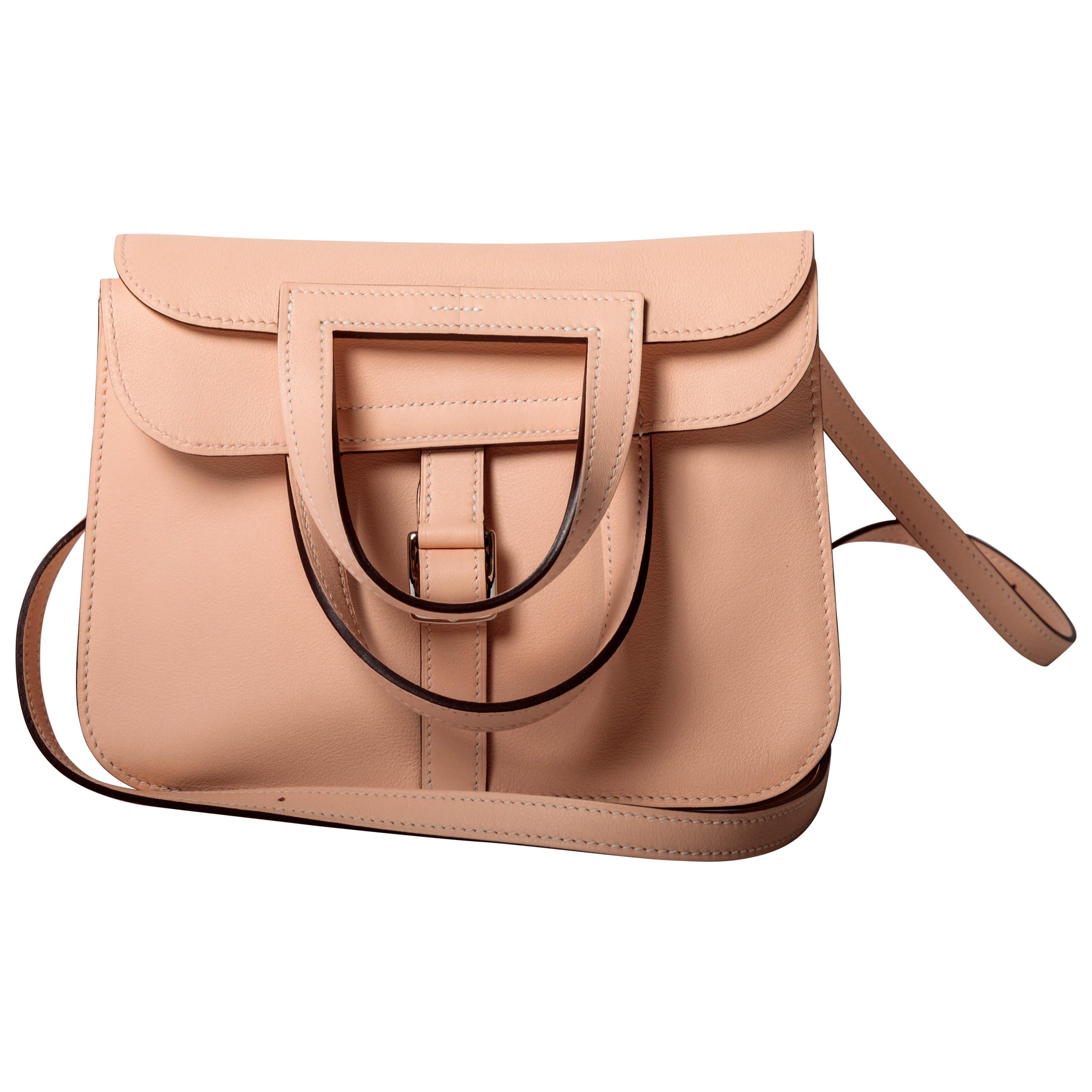 Hermes Rose Eglantine Halzan Mini Bag For Sale