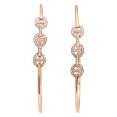 Hoorsenbuhs Diamond and Pink Gold Dame Hoop Earrings