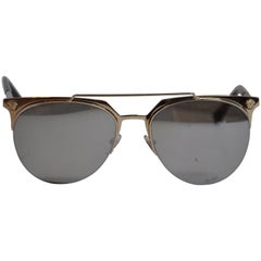 Vintage Gianni Versace Signature Polished Gilded Gold Hardware Sunglasses