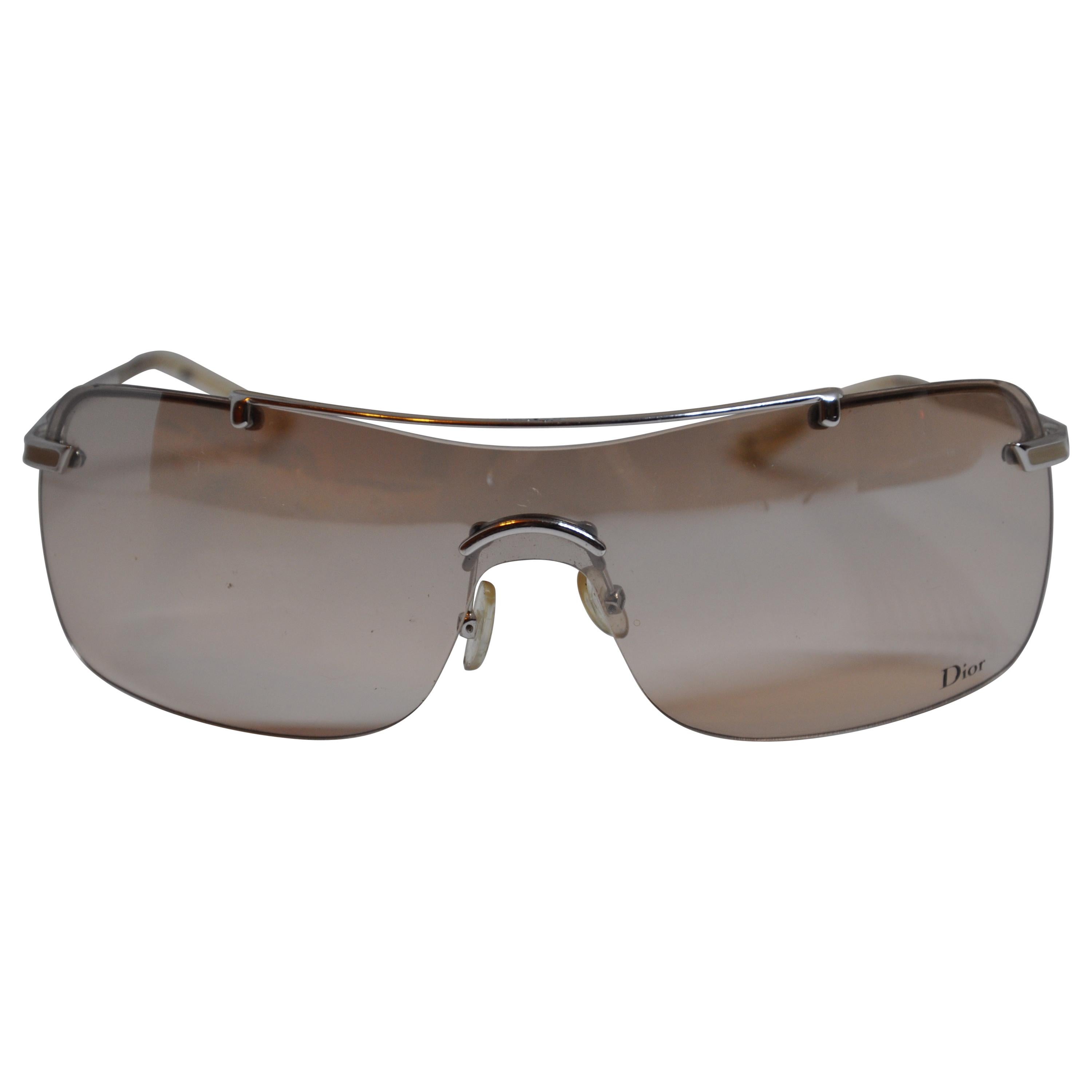 Christian Dior Etched Silver Hardware Sunglasses