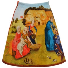 Jupe en velours sculpté inspirée du tableau de Hieronymus Bosch intitulé « Garden of Earthly Delights » (Le jardin des plaisirs terrestres)