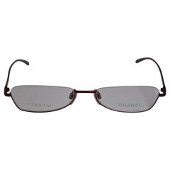 Chanel Titanium Iridescent Cranberry Weightless Half-Frame Reading Glasses