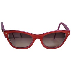 Christian Dior Iridescent Candy-Apple-Red / Fuchsia Lucite Prescription Sunglass