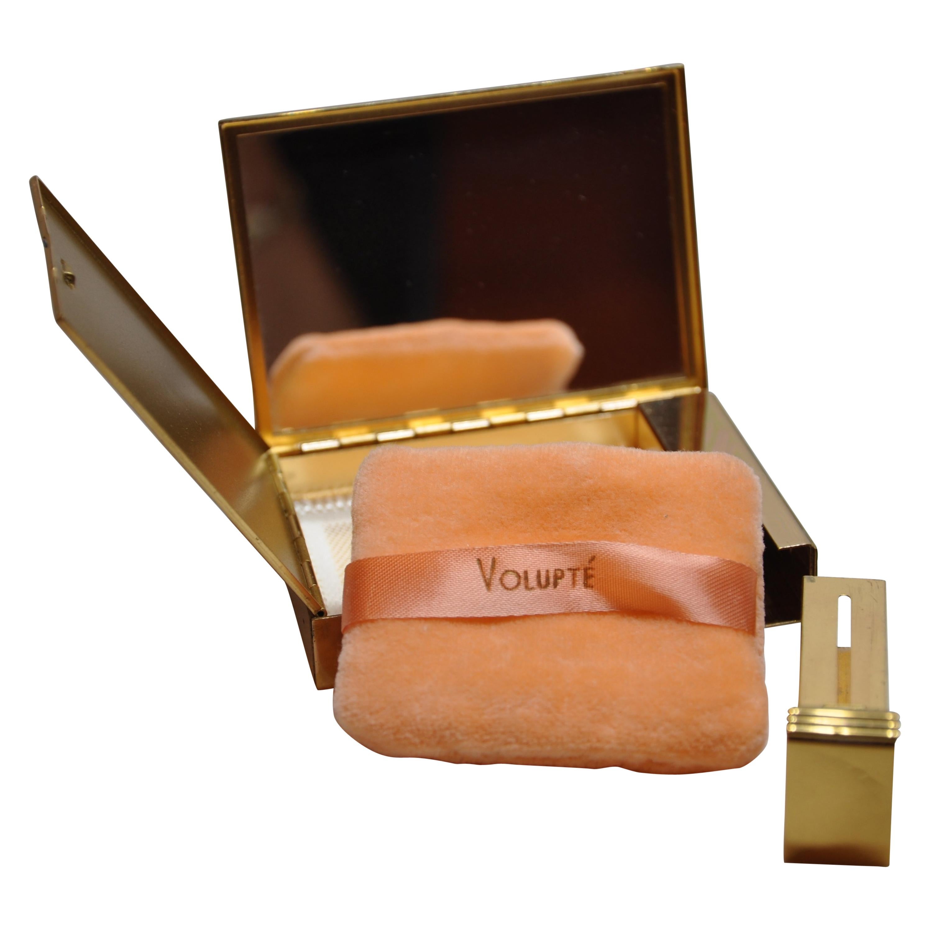 Volupte Polished Gold Hardware Complete Compact & Lipstick-In-One 