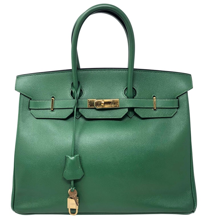 Hermes Birkin Bag Togo Leather Gold Hardware In Green