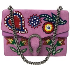 Gucci Dionysus Medium Beaded Heart and Flowers Pink Shoulder Bag