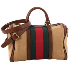 Gucci Vintage Web Boston Bag Canvas Medium