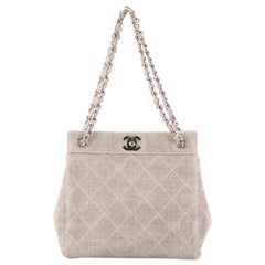 Chanel Vintage CC Chain Tote Quilted Canvas Small
