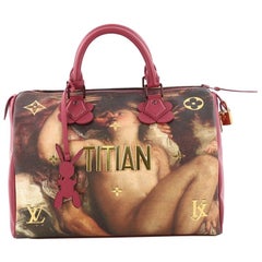 Louis Vuitton Speedy Handbag Limited Edition Jeff Koons Titian Print Canvas 30