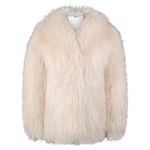 SAFURON Cream Curly Mongolian Lamb Fur Coat Jacket at 1stDibs | safuron ...