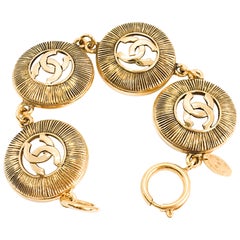 Chanel CC Vintage Sunburst Charm Bracelet, 1980s