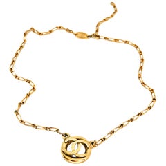 Chanel 80s Vintage CC Logo Necklace