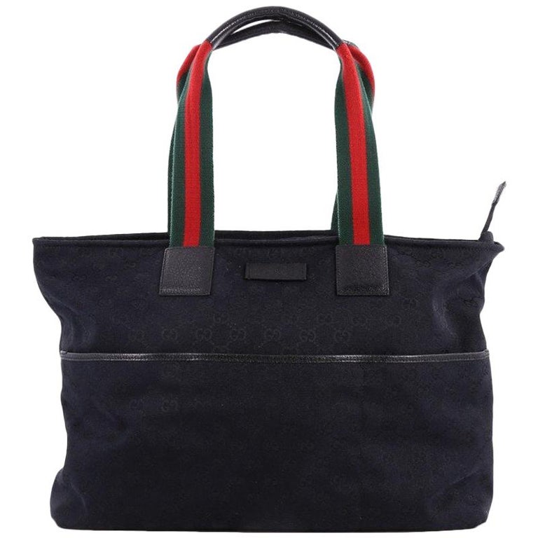 Gucci Diaper Web Strap Tote GG Canvas Large at 1stDibs