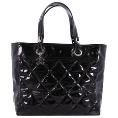 Chanel Biarritz Pocket Tote Quilted Patent Vinyl Large