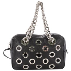 Prada Grommet Chain Shoulder Bag Vitello Daino Medium