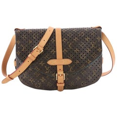 Louis Vuitton Flore Saumur Handbag Perforated Monogram Canvas