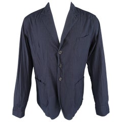 45rpm M Navy Cotton 3 Button Sport Coat Shirt Jacket