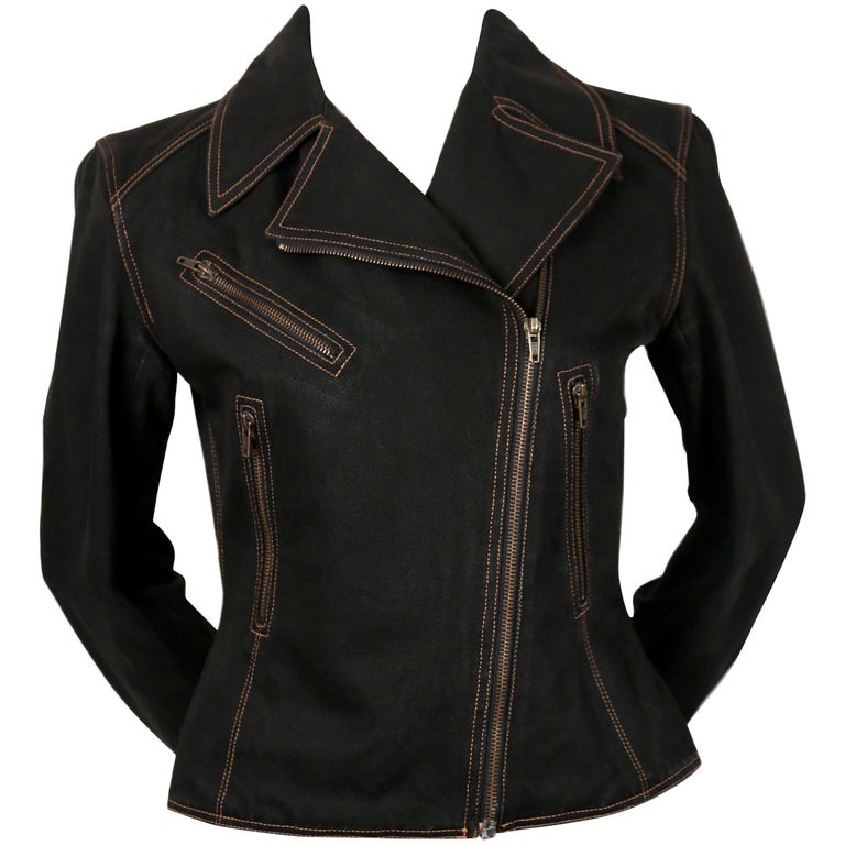 Alaia Wool Knit Zipped Er Jacket Fall Winter 1990 1991 At 1stdibs 1991 Azzedine Alaia Black Denim Motorcycle Jacket With Corset Back