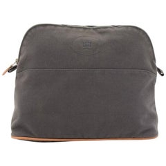 Hermes Trousse Bolide 30 Gray Cotton Cosmetic Pouch