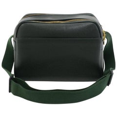 Vintage Louis Vuitton Reporter Green Taiga Leather Medium Shoulder Bag
