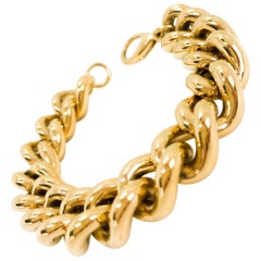 Nina Ricci 1990s Chunky Gold Plated Bracelet