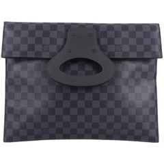 Louis Vuitton Fold Over Portfolio Handbag Damier Cobalt