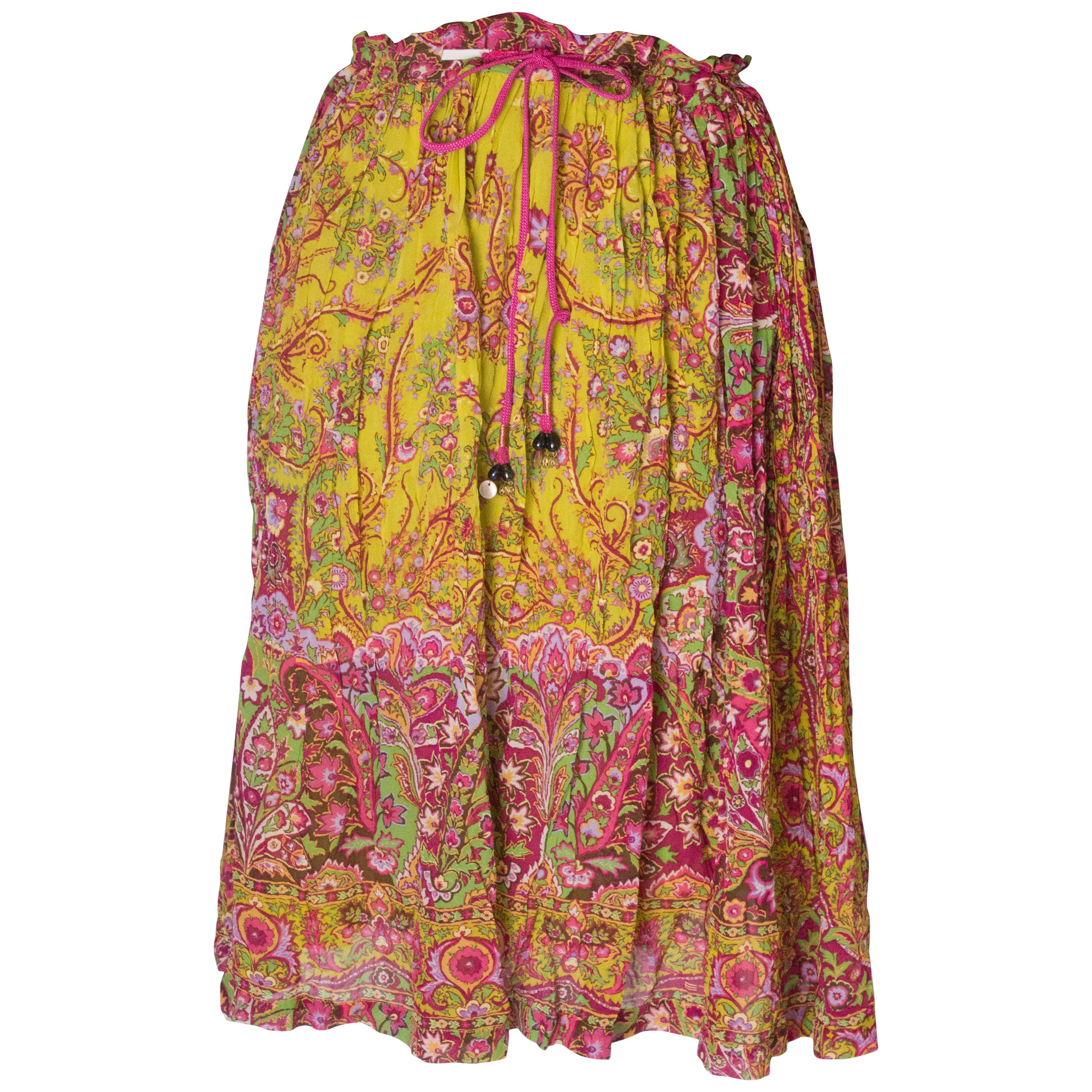 Vintage Etro Vintage Silk Skirt For Sale