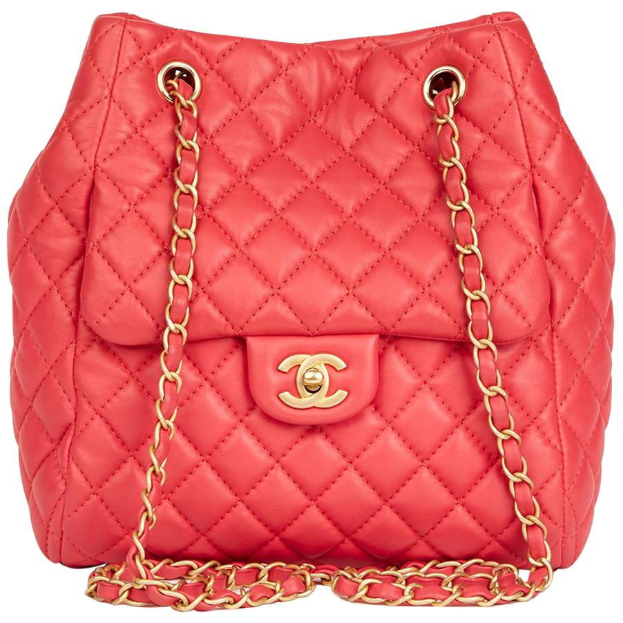 2017 Chanel Rose Quilted Lambskin Classic Bucket Bag