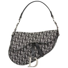 Christian Dior Black Monogram Canvas Saddle Bag, 2003 