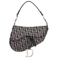 2003 Christian Dior Black Monogram Canvas Saddle Bag