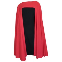 1950s Norman Norell Color Block Dress and Cape Set