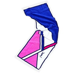 New Vintage Yves Saint Laurent YSL Pink + Purple Logo Workout Towel