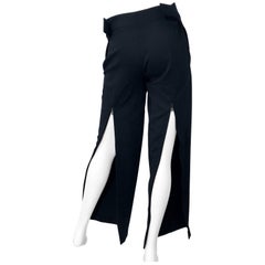 Dirk Bikkembergs Size 44 Rare Zip Up Black Wool Blend High Waisted Trousers