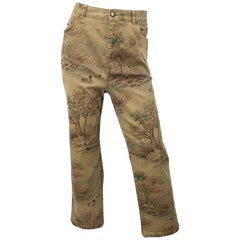 Size 14 1990s Ralph Lauren Camouflage Rare High Waisted Slim 90s Trousers Pants