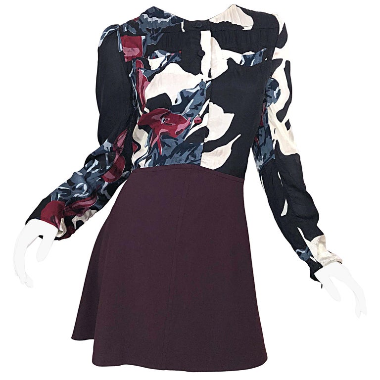 knee length dresses for ladies Free People Carven Plaid Mini - Berry Combo