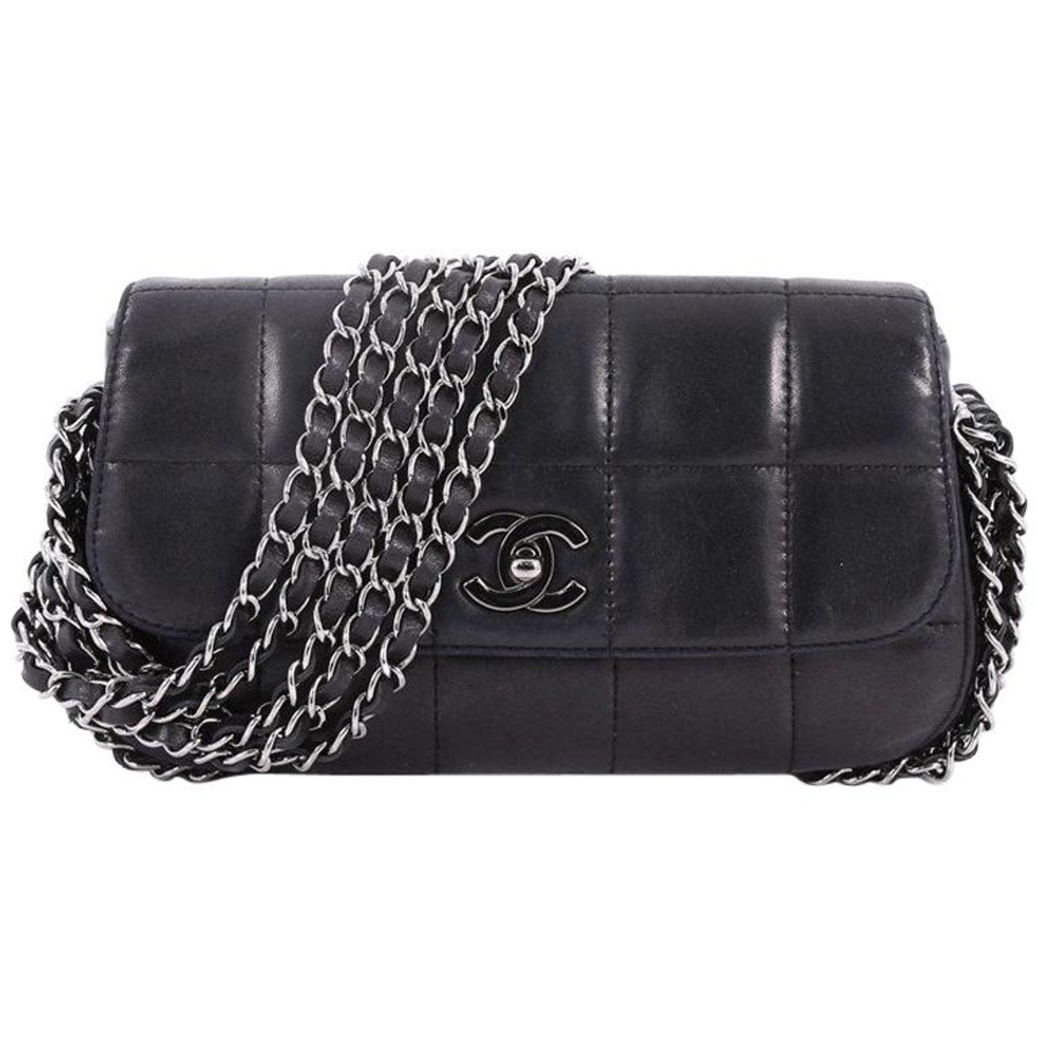 Chanel Multichain Chocolate Bar Flap Bag Quilted Leather Medium at 1stDibs  | chanel multi chain bag