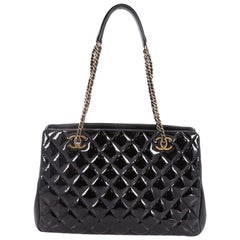 Chanel Eyelet Tote Quilted Patent Small