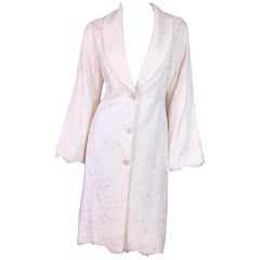 Vintage Circa 1999 Givenchy Couture by Alexander McQueen Ivory Lace Princess Dress Coat