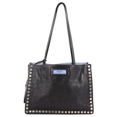 Prada Etiquette Tote Studded Glace Calfskin Small