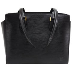 Vintage Louis Vuitton Duplex Black Epi Leather Shoulder Tote Bag