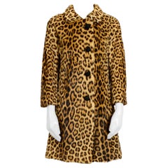 Vintage 1960s Kate Moss Style Genuine Fur Coat