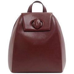 Vintage Cartier  Burgundy Cowhide Leather Backpack Bag