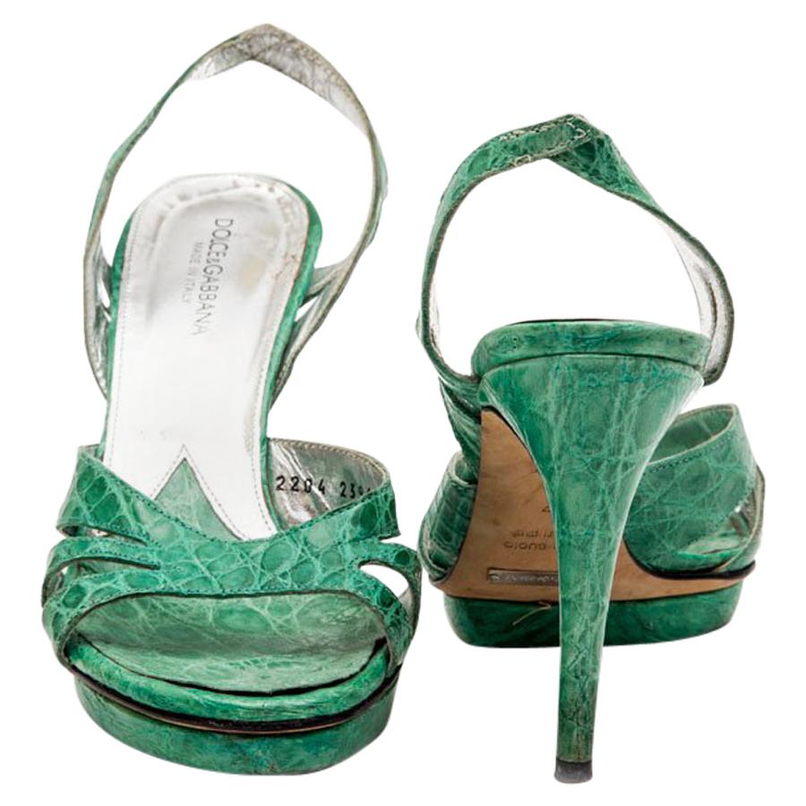 DLCE and GABBANA Water Green Alligator High Heels Size 37 For Sale at ...