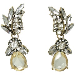 Oscar de la Renta Crystal Drop Earrings 